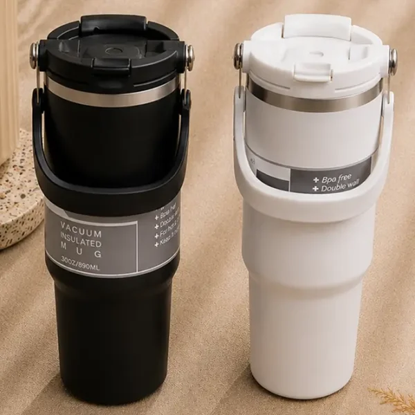 3-Way Vacuum Insulated Travel Mug with Multi Option Lid